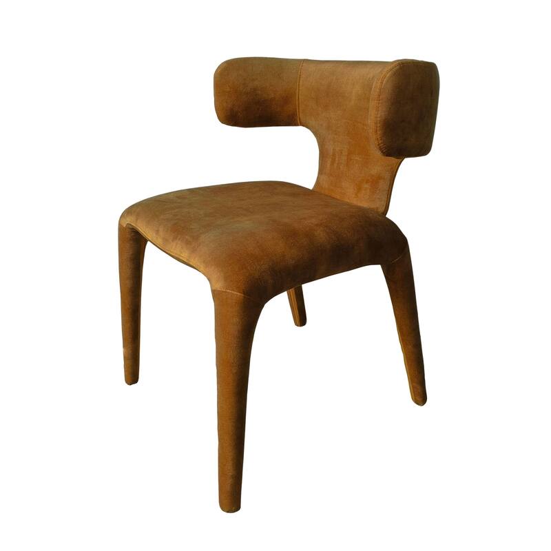 Modrest Saehee Modern Camel Velvet Fabric Dining Chair