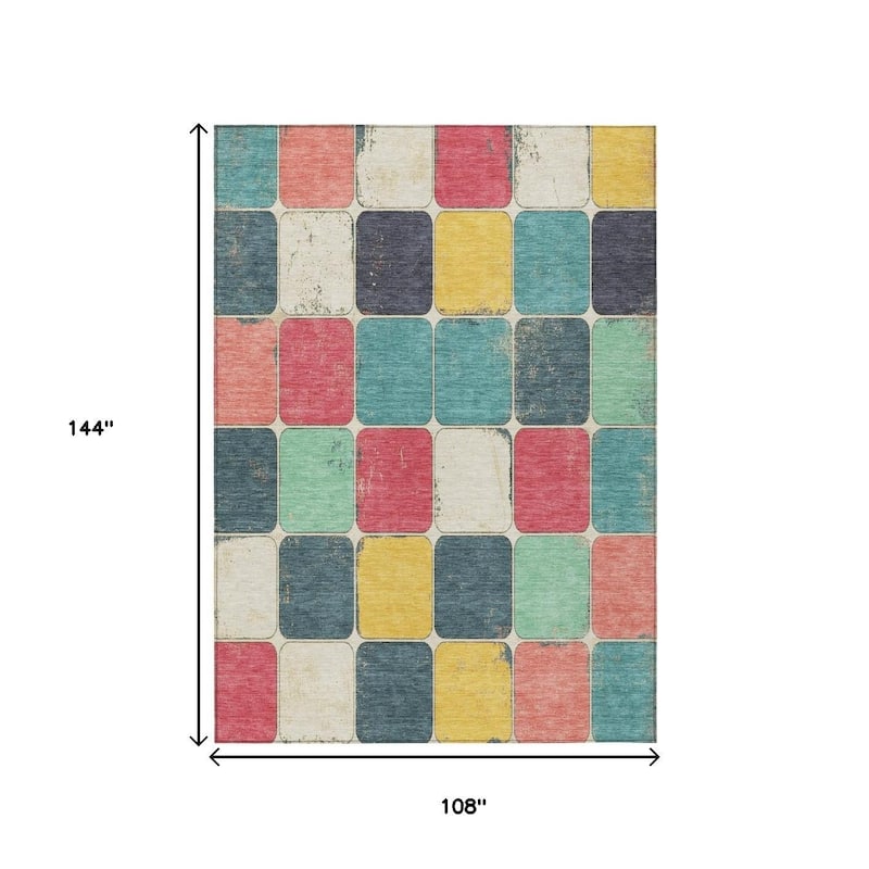 HomeRoots Geometric Transitional Rectangle Outdoor Rug