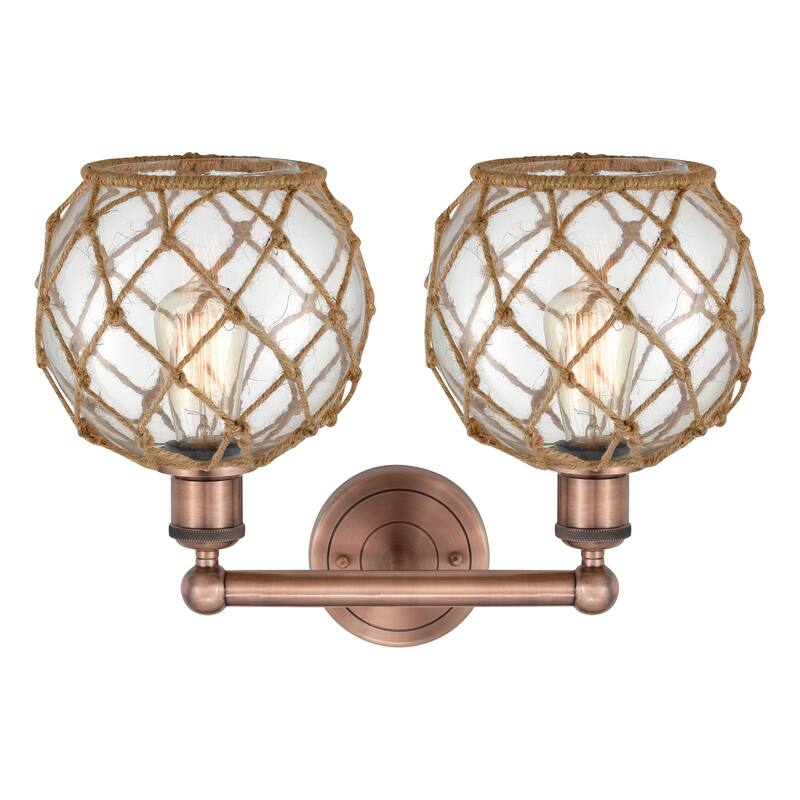 Innovations Lighting Endless Possibilities Edison - Farmhouse Rope - 2 Light 17" Bath Vanity Light