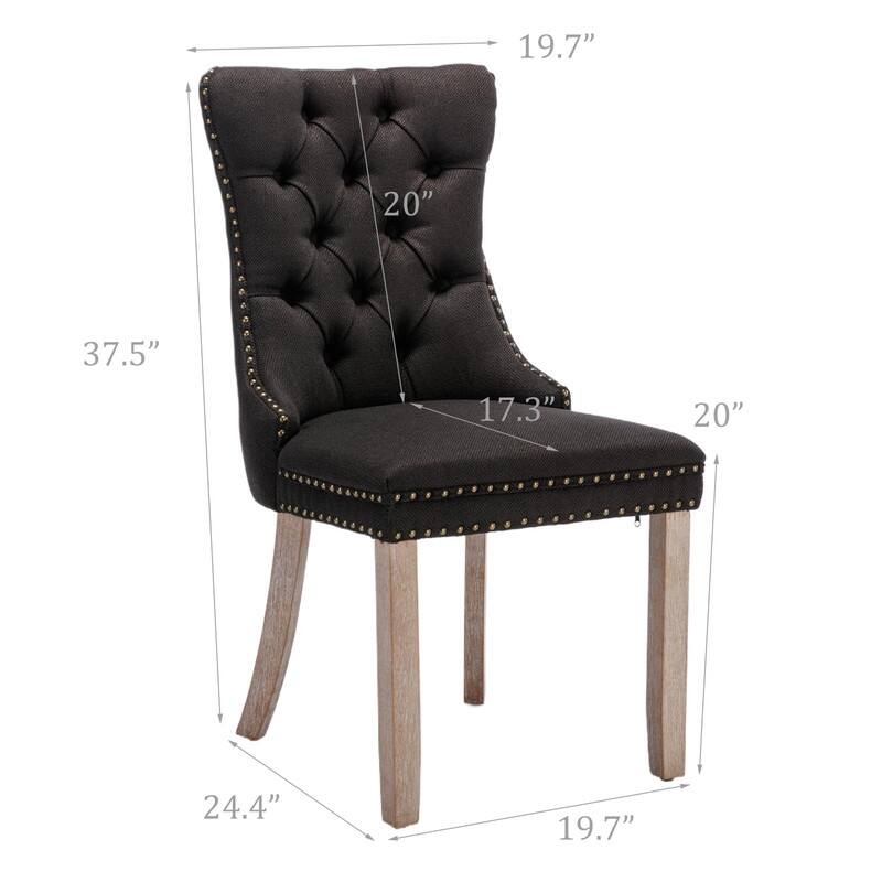 Tufted Naliheads Solid Wood Upholstered Dining Chairs (Set of 2)