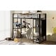 preview thumbnail 11 of 9, Twin Size Metal Loft Bed with Built-in Wardrobe, Desk & Shelves, Black