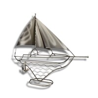 Helicopter And Pilot Wine Holder Recycled Steel Bottle Display Recycled Steel Sailboat Wine Bottle Holder