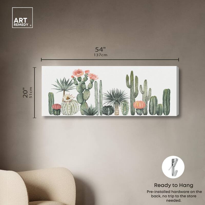 Cactus Over Doors Panoramic Canvas by Art Remedy, Gallery Wrapped