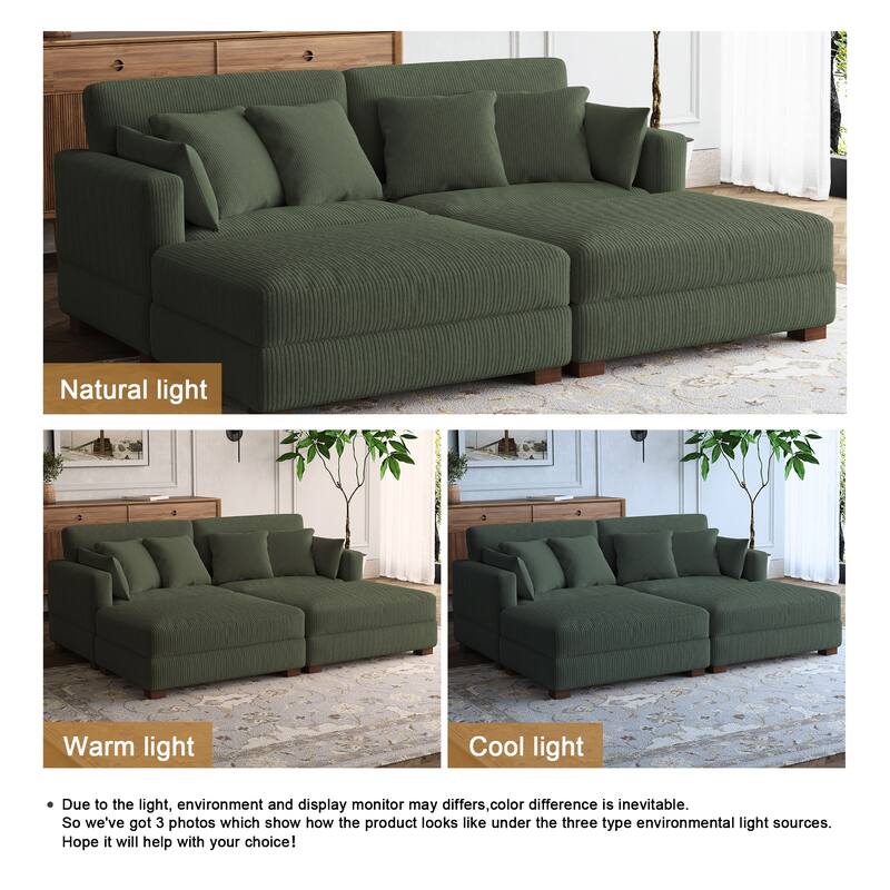 Sectional Sofa Set Modular Couch with Ottomans