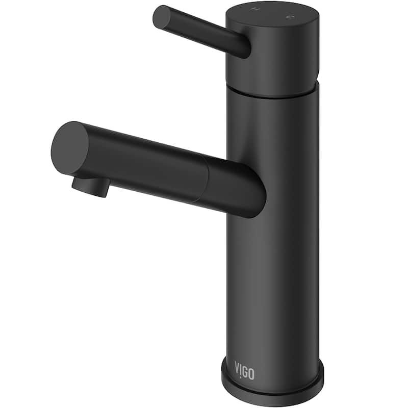 VIGO Noma 8" H Single Handle Single Hole Bathroom Faucet - Without Extras - Matte Black