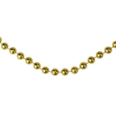 Shiny Round Beaded Commercial Christmas Garland - 33' x .25" - Gold - Unlit
