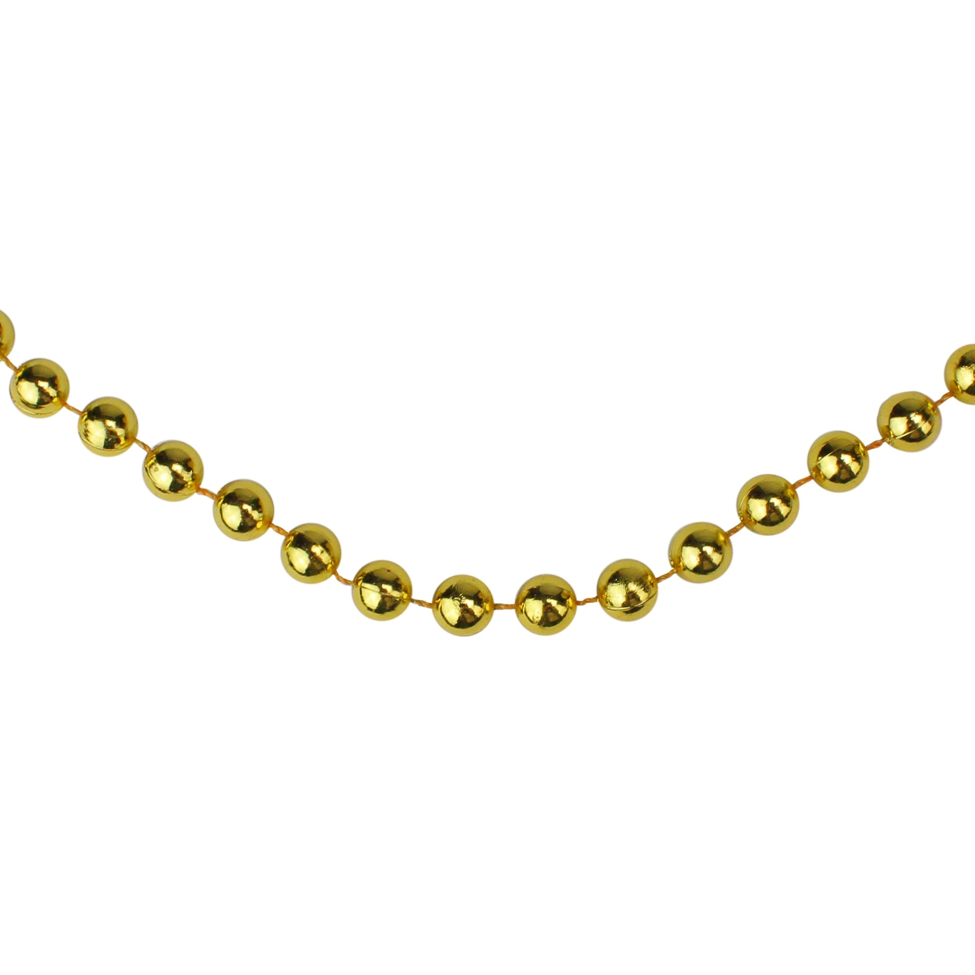 Shiny Round Beaded Commercial Christmas Garland 33' X .25" Gold Unlit