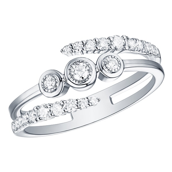 Prism Jewel 0.20 Carat G-H//I1 Round Natural Three Diamond Ring