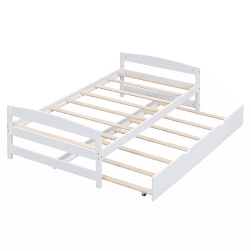 Twin Size Platform Bed with Twin Size Trundle