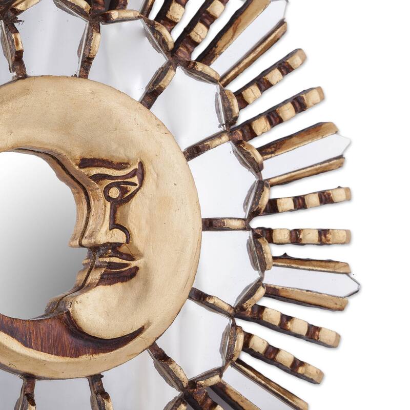 Handmade Cuzco Moonlight Wood wall mirror (Peru)