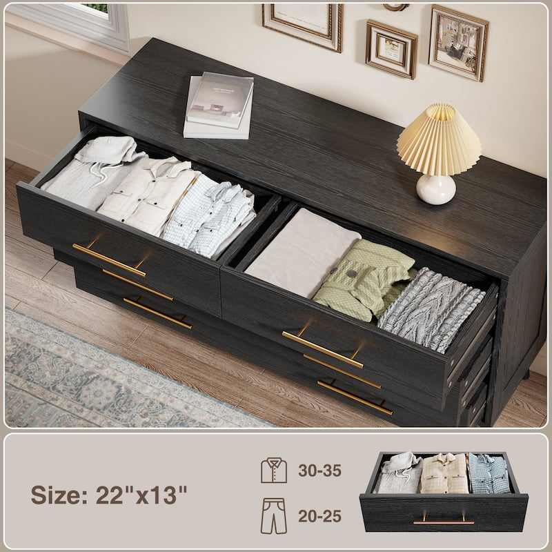 5/6/Chest of Drawers Dresser Modern Drawers with Metal Handles, Wood Storage Dresser for Bedroom, Living Room, Entryway