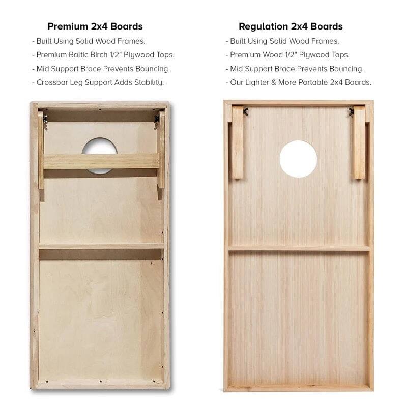 Solid Wood Cornhole Boards - American Flag Split Design