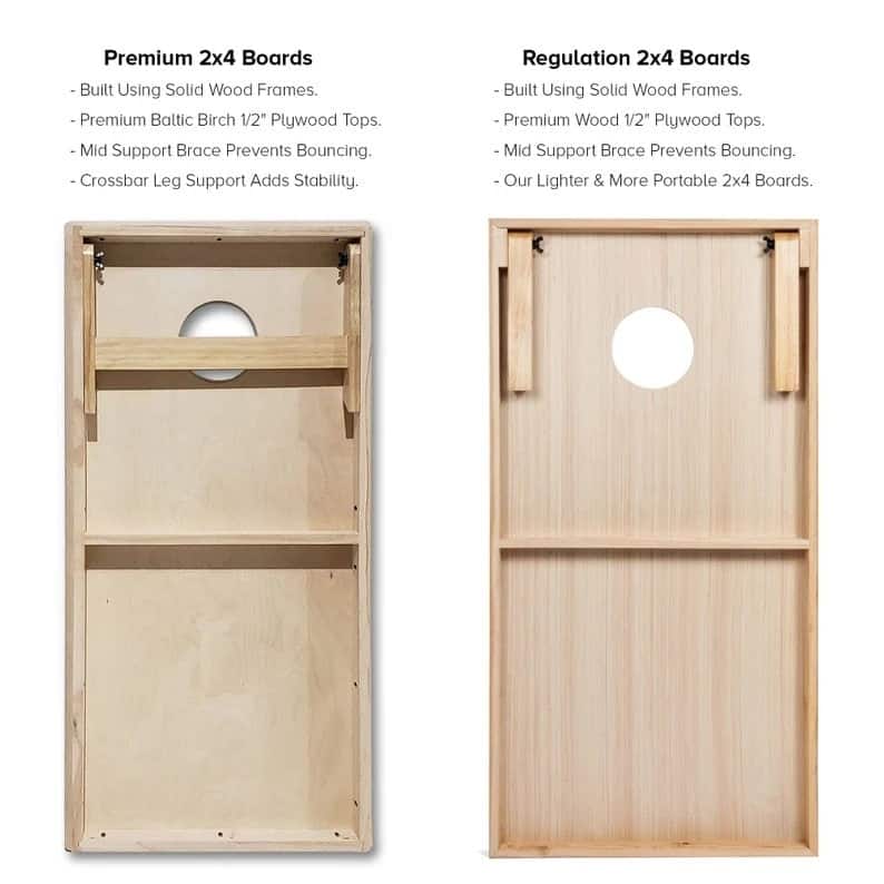 Solid Wood Cornhole Boards - Maroon Triangle Design