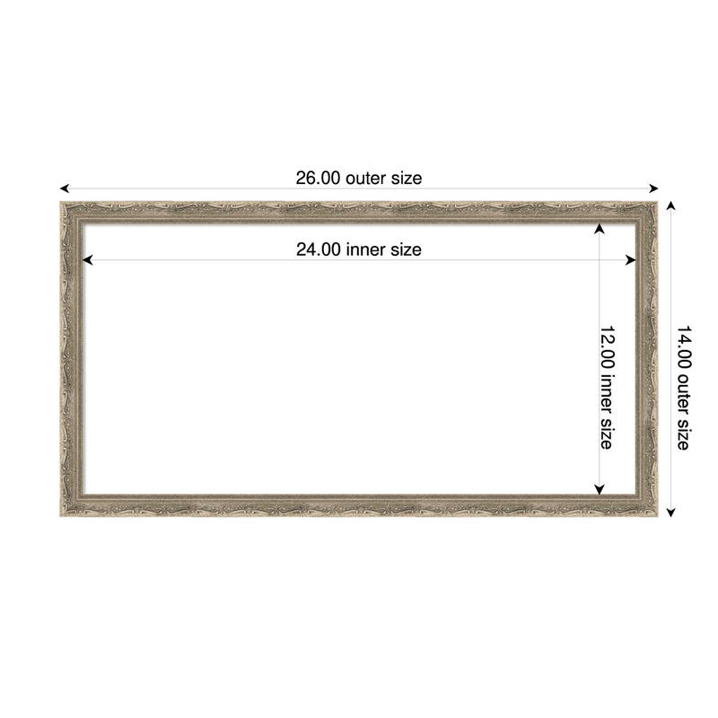 Mila Framed Dry Erase Magnetic Board - 26 x 14 in - Mila Dark Silver