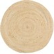 preview thumbnail 35 of 40, Hand-Woven Camino Jute Area Rug 3' Round - Ivory