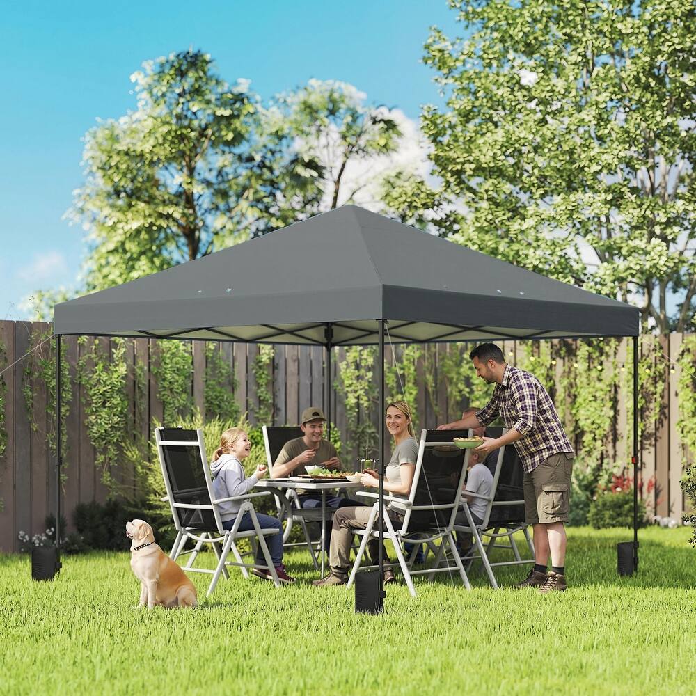 Outsunny 10 x 10 ft Pop Up Canopy Tent with One Push Setup, Easy Setup Outdoor Portable Instant Canopy Shelter