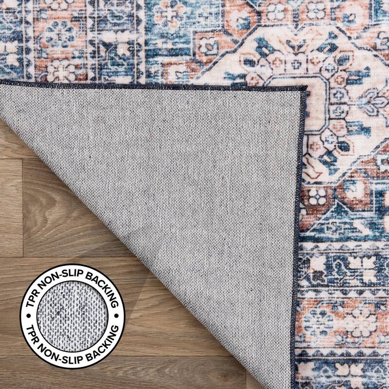 World Rug Gallery Distressed Traditional Machine Washable Area Rug