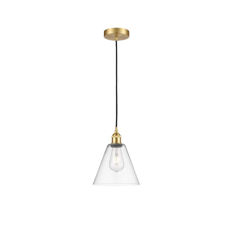 Innovations Lighting Berkshire - 1 Light 8" Cord Hung Mini Pendant - Clear/Satin Gold