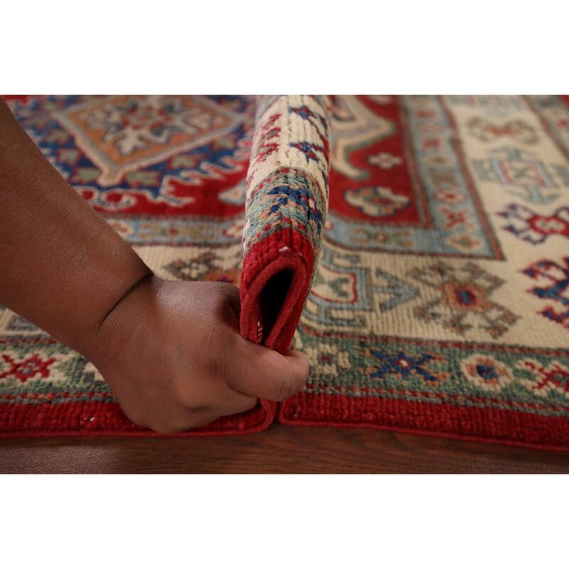 Oriental Red Kazak Accent Rug Hand-Knotted Wool Carpet - 3'0" x 5'1"