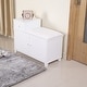 preview thumbnail 8 of 6, Wooden Shoe Storage Bench,Multi-Storage Space Cabinet,Drawer,White