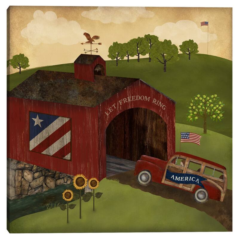 Americana Covered Bridge by Beth Albert Canvas Art Print