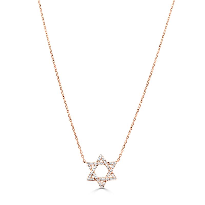Joelle Collection 14K Gold Diamond Star Of David Necklace