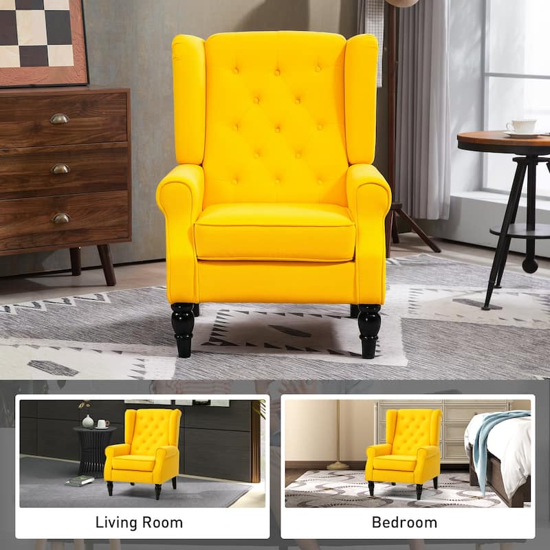 HOMCOM Copper Grove Guanta Tufted Wood Leg Accent Chair