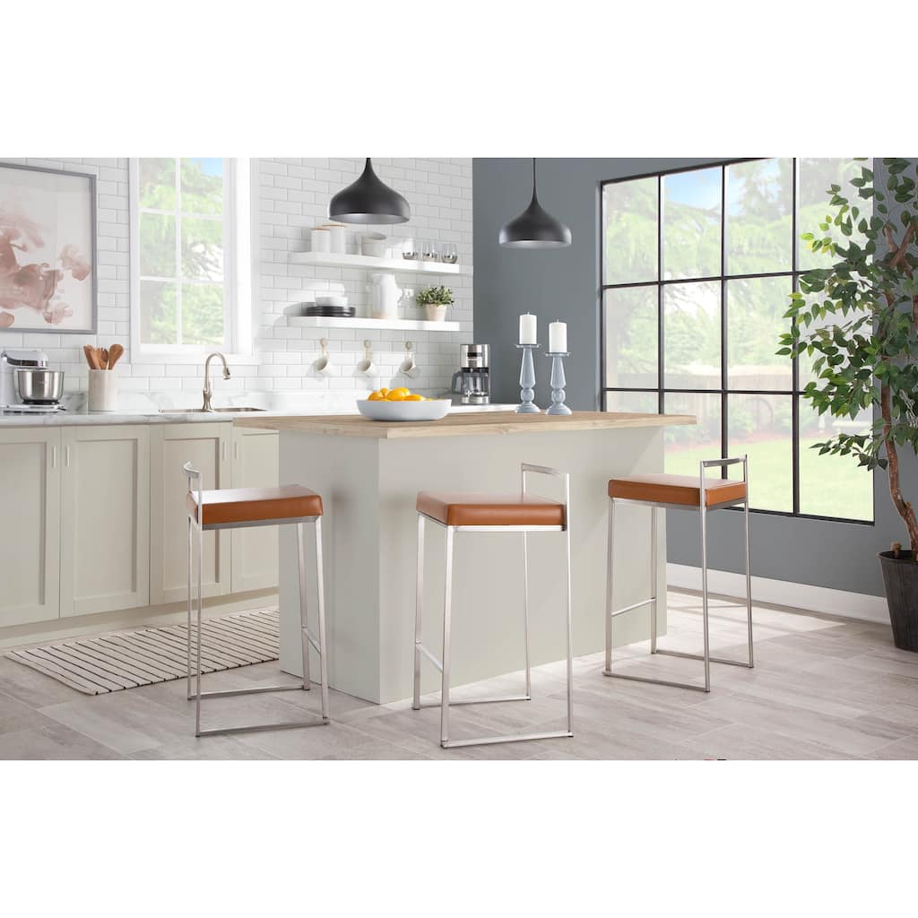 Silver Orchid Forrest Stainless Steel Stackable Fully Welded Counter Stool (Set of 3)