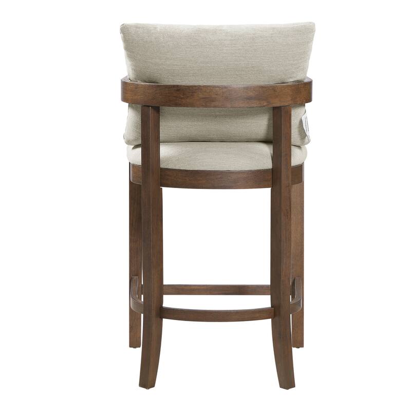 Christopher Knight Home - Rosdale Modern Upholstered Counter Height Bar Stool with Armrests, Padded Seat & Backrest, Set of 2