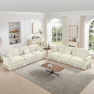 Classic 2 Piece Modular Couch Living Room Sofa Set With Flared Arms ...