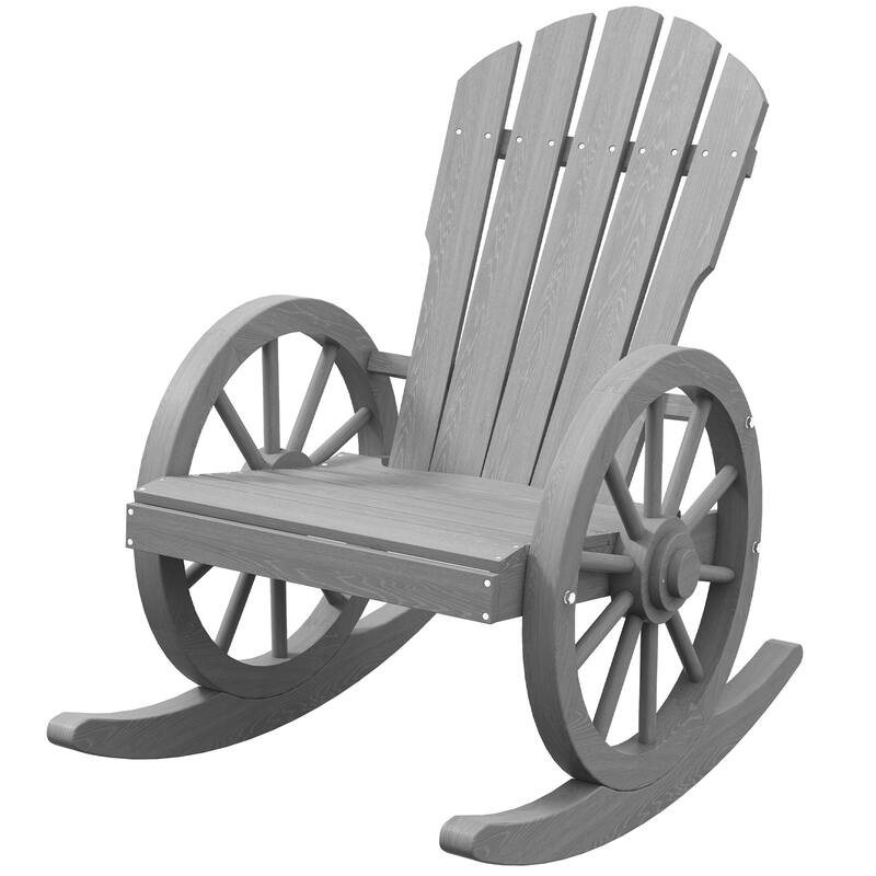 Outsunny Wooden Rocking Chair (Excluding the table)