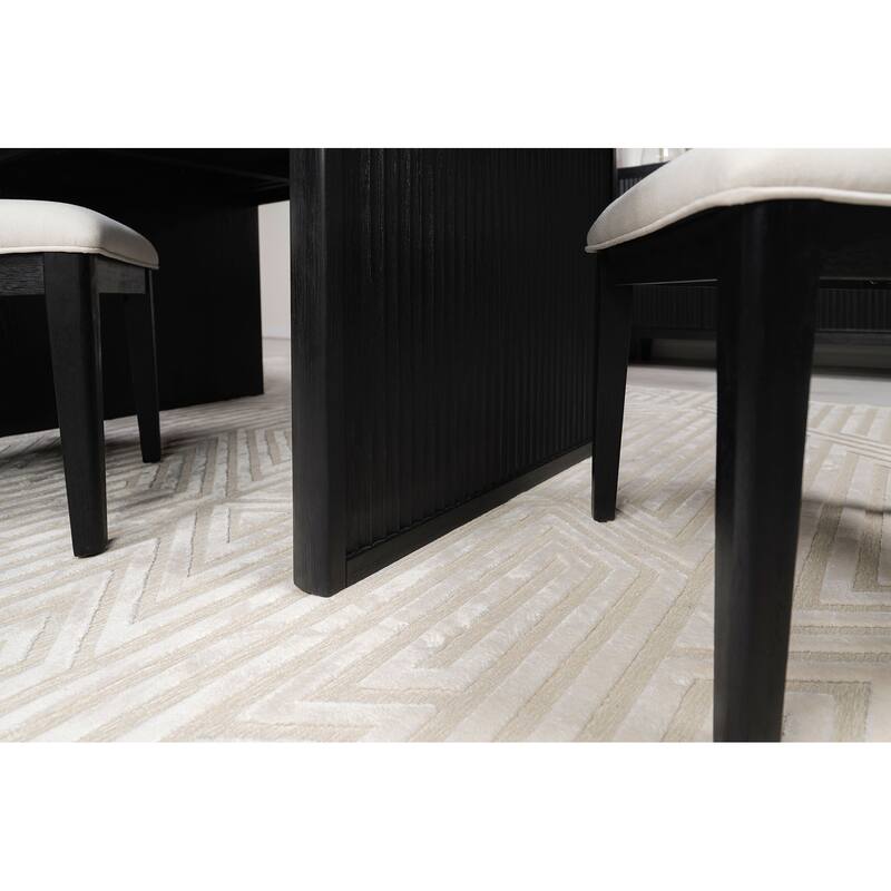 Brookmead Black Extension Leaf Dining Table Set