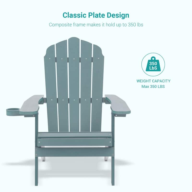 Bonosuki Set of 4 Folding Adirondack Chair Patio Fire Pit Chair