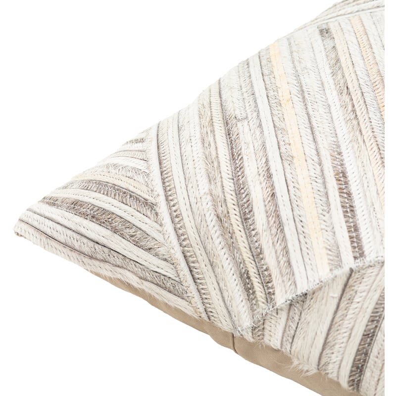 Roshni Light Colors Hair on Hide Striped Throw Pillow