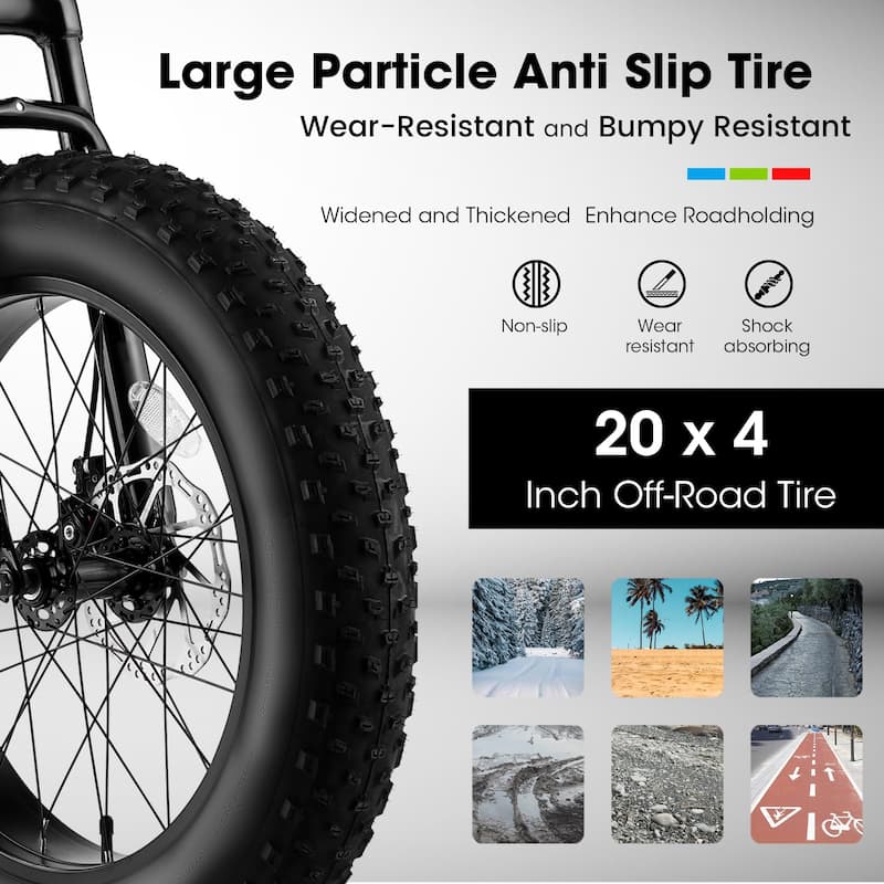 20 Inch Mountain Bike for Kids and Teenagers,High Carbon Steel Frame,Disc Brakes,Durable Wide Tires,Front Suspension, 7-Speed