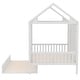 preview thumbnail 17 of 20, Full Size Wood House Bed With Twin Size Trundle