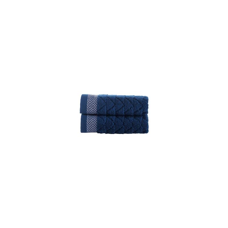 Brooks Brothers Herringbone 2 pcs Wash Towels - Navy
