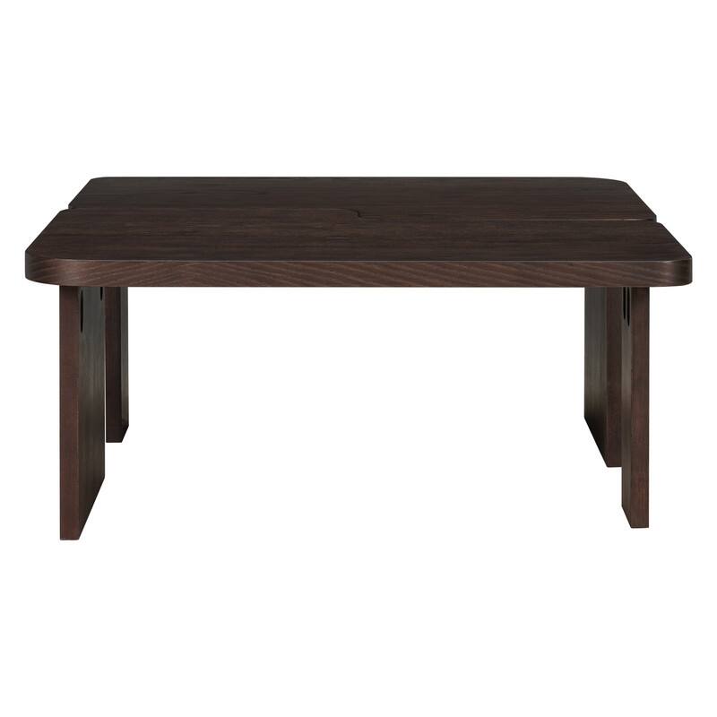 Modern Minimalist Rectangle Coffee Table with Splicing Design, Multifunctional Combination Table for Living Room