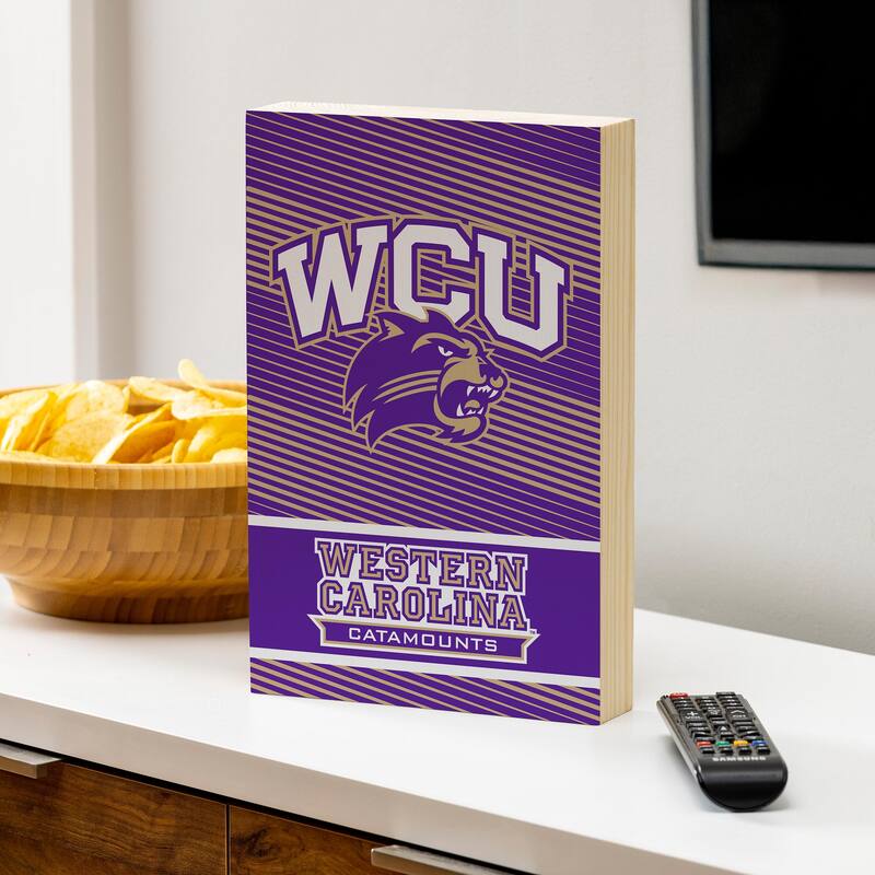 Western Carolina University Wooden Tabletop Mantel Shelf Sign - 8" x 12"