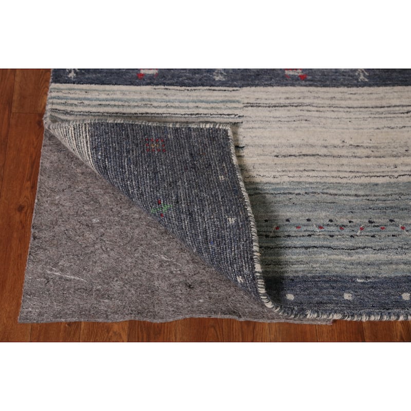 Tribal Gabbeh Indian Area Rug Hand-Knotted Wool Carpet - 5'2" x 7'6"