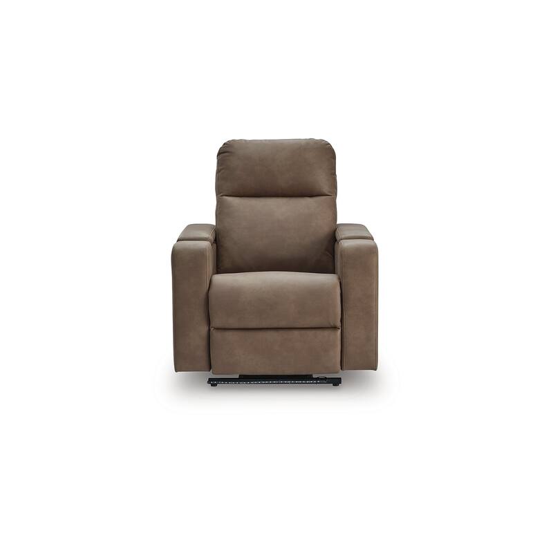 Signature Design by Ashley Monmouth Brown Power Glider Recliner with Audio System