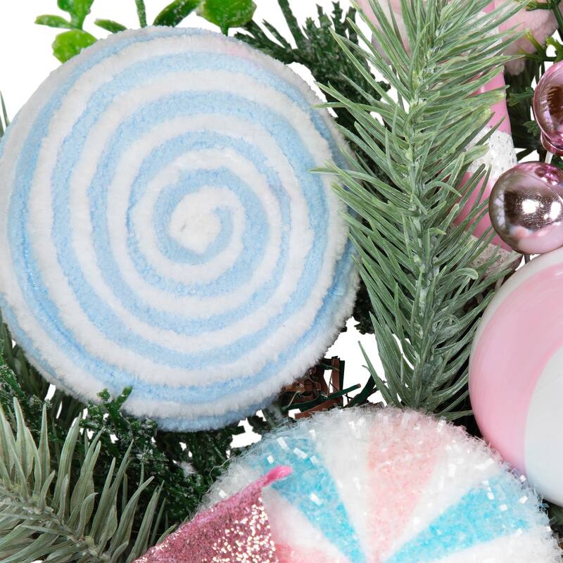 Pastel Nutcracker and Ornaments Artificial Pine Christmas Wreath - 24" - Unlit