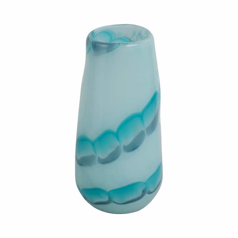 Glass Vases Coastal Style with Sculpted Detailing and Swirl Design