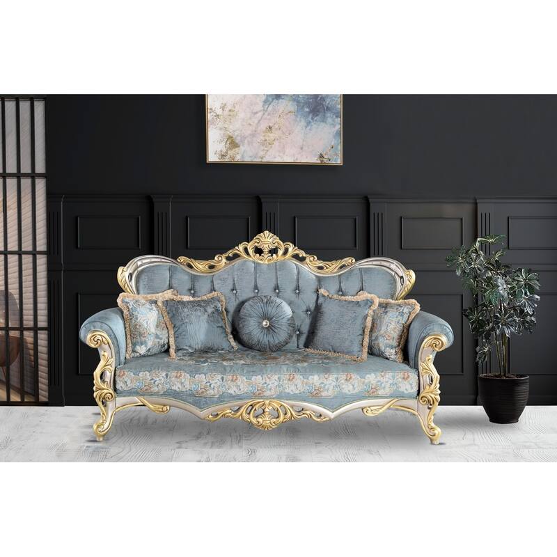 Balim 90" Wide, Mid-Century Modern, Traditional Sofa - Light Green