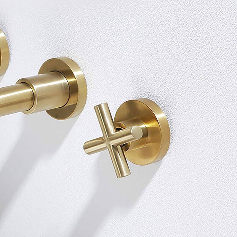 Vanityfair Wall Mount 3-Hole Double Handle Bathroom Sink Faucet