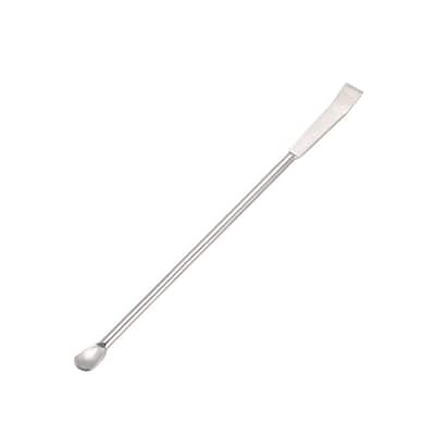 Micro Lab Sampling Spoon Double Head Stainless Steel Mixing Spatula 125mm 2Pcs - Silver Tone