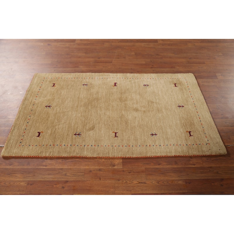 Tribal Gabbeh Indian Accent Rug Handmade Modern Wool Carpet - 2'11"x 5'2"