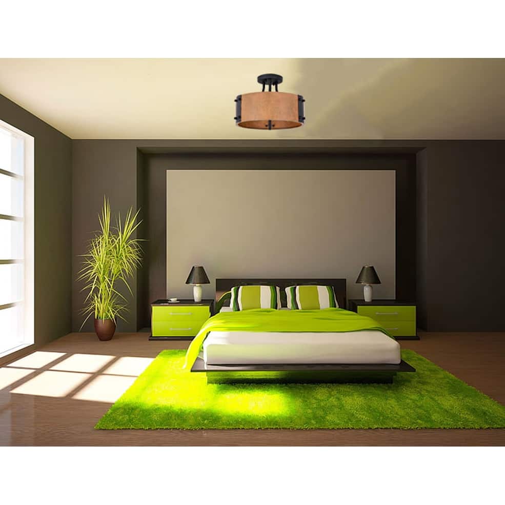 2 Light bulbs light rustic bronze light for kitchen metal ceiling light