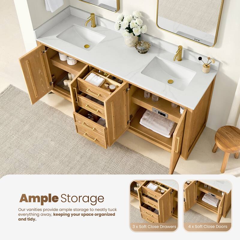 Jakarta Bath Vanity with Quartz Stone Top without Mirror