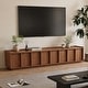 preview thumbnail 10 of 25, 78.74" Modern TV Stands with Brown Wood Grain,Mid Century Media Console With 4 Cabinets Brown